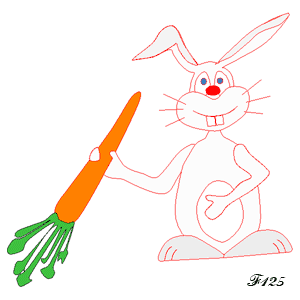 Lapin tenant une carotte.