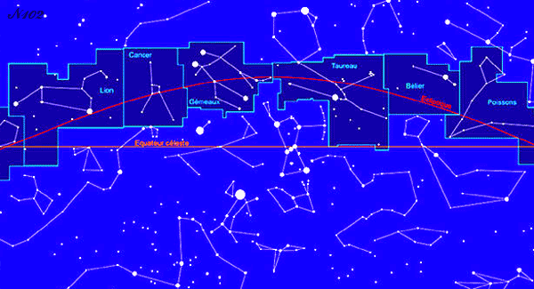 constellations du lion au poisson